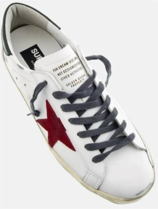 Golden Goose Rode Suède SuperStar Sneakers Groene Hiel White Heren