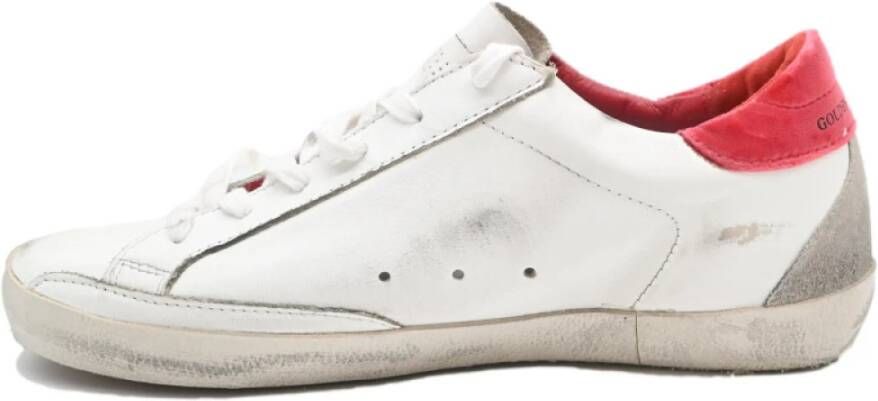 Golden Goose Rood Velvet Cream Sole Sneakers White Dames