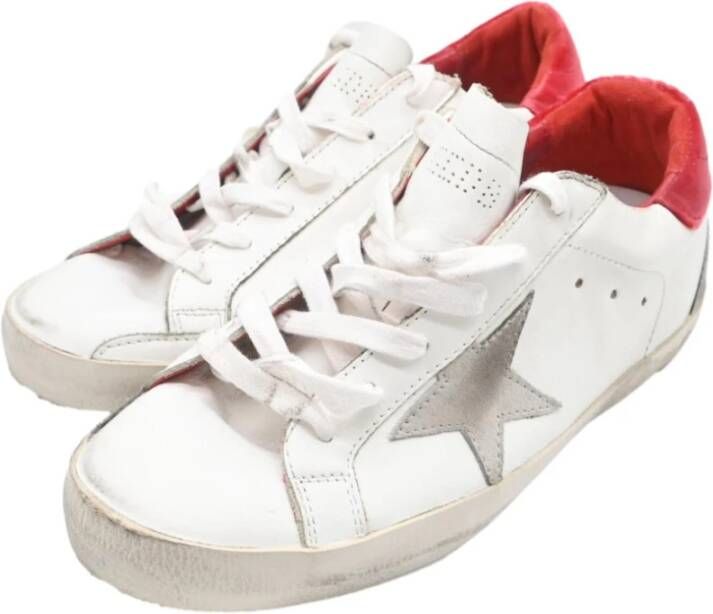 Golden Goose Rood Velvet Cream Sole Sneakers White Dames