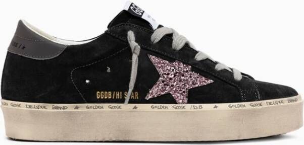 Golden Goose Roze Glitter Hi-Star Suède Sneakers Gray Dames