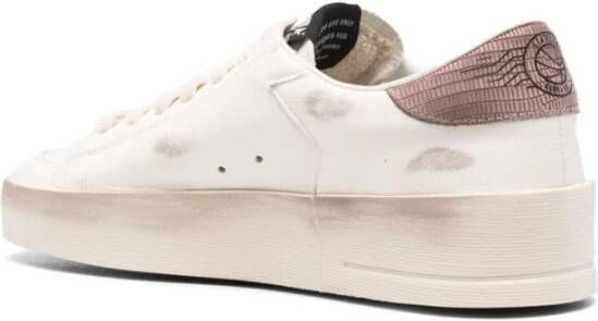 Golden Goose Roze Sneakers Distressed Design Logo Patch Pink Dames