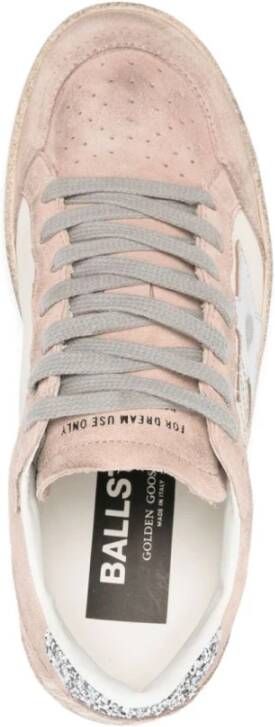 Golden Goose Roze Suède Ster Patch Sneakers Beige Dames