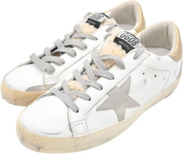 Golden Goose Shearling Beige Ice Gold Sneakers White Dames