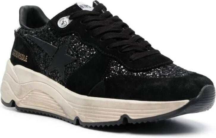 Golden Goose Glitter Running Sole Sneakers Zwart Dames