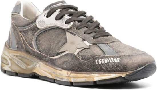 Golden Goose Sneakers met verweerde afwerking en veters Gray Heren