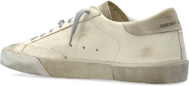 Golden Goose Sneakers Super-Star Met Lijst Gedrukte Ster Geborduurd Beige Heren