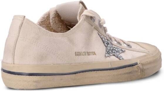 Golden Goose Sneakers van verweven canvas met glitterdetails Beige Dames