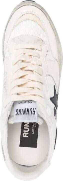 Golden Goose Witte Sneakers met Fluorescerend Groen Koord Wit Dames