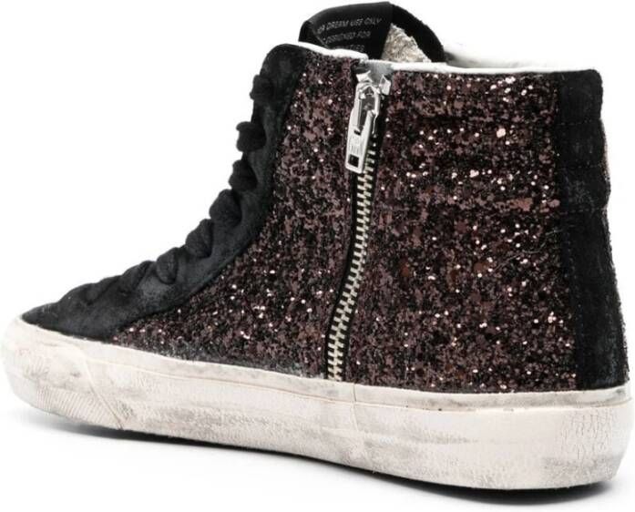 Golden Goose Glitter High-Top Sneakers Zwart Dames