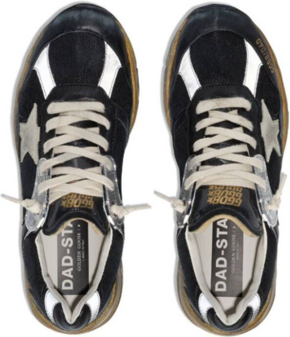 Golden Goose Zwarte en witte sneakers voor dames met expertafwerking en reflecterende details Zwart Dames