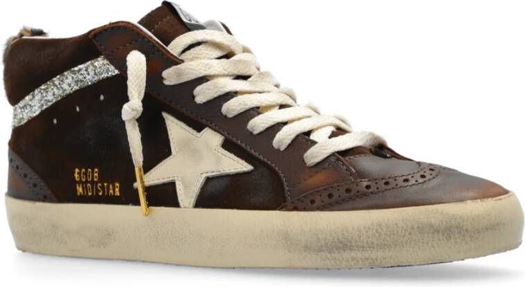 Golden Goose Sportschoenen Mid Star Classic Brown Dames