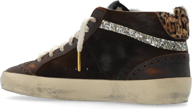 Golden Goose Sportschoenen Mid Star Classic Brown Dames