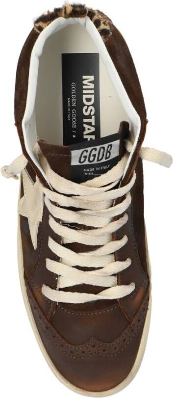 Golden Goose Sportschoenen Mid Star Classic Brown Dames