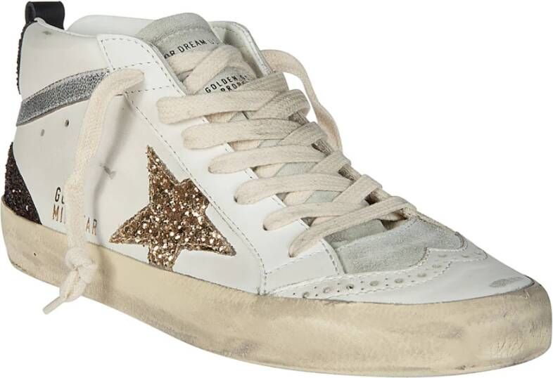 Golden Goose Stella Glitter Mid Star Sneakers White Dames