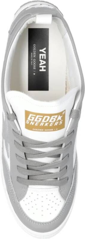 Golden Goose Stijlvolle grijze en witte leren sneakers Gray Heren