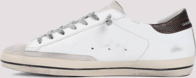 Golden Goose Stijlvolle Leren Sneakers in Wit Groen Bruin Multicolor Heren