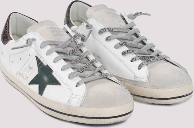 Golden Goose Stijlvolle Leren Sneakers in Wit Groen Bruin Multicolor Heren