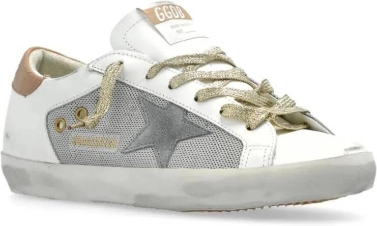 Golden Goose Stijlvolle leren sneakers met bedrukte hiel White Dames