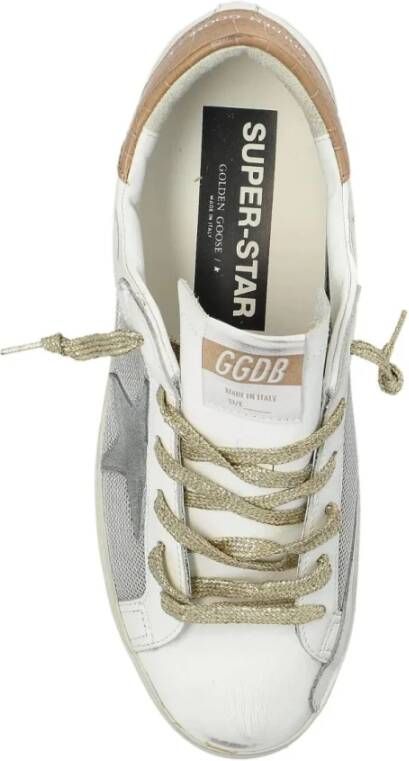 Golden Goose Stijlvolle leren sneakers met bedrukte hiel White Dames