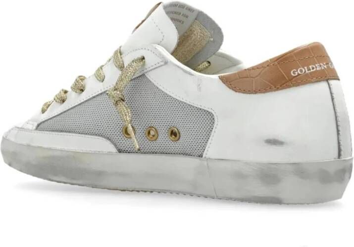 Golden Goose Stijlvolle leren sneakers met bedrukte hiel White Dames