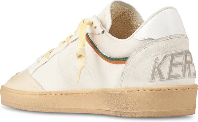 Golden Goose Stijlvolle leren sneakers met suède ster Beige Heren