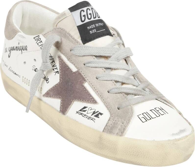 Golden Goose Stijlvolle Nappa Suede Ster Hiel Sneakers White Dames