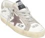 Golden Goose Witte Sneakers Distressed Design Slogan Print Beige Dames - Thumbnail 8