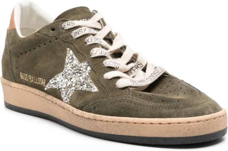 Golden Goose Suede Ballstar Glitter Star Sneakers Green Dames