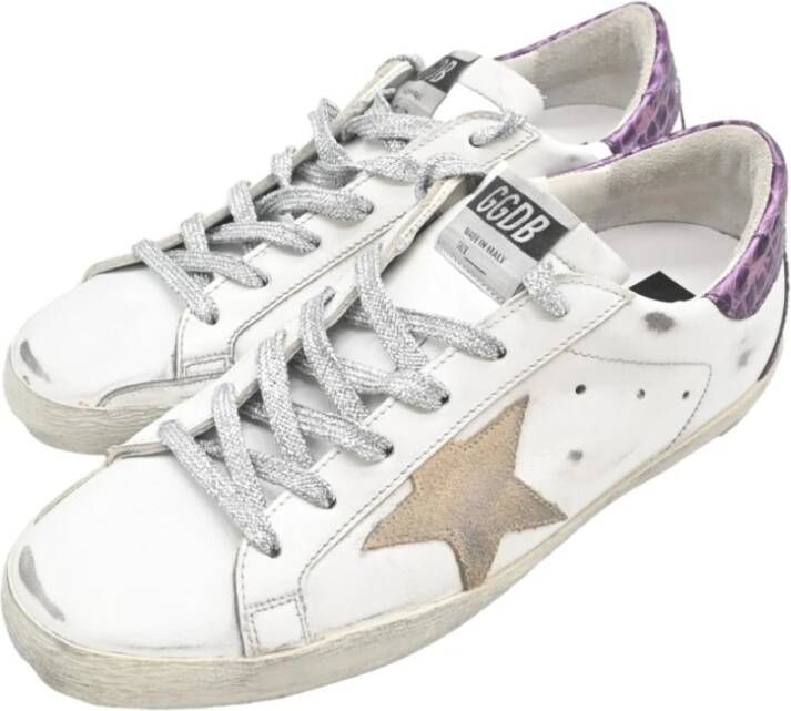 Golden Goose Suede Cocco Print Sneakers White Dames