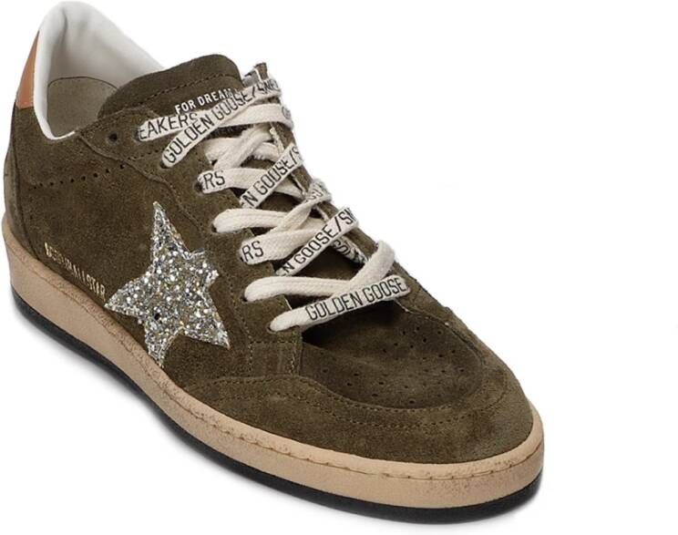 Golden Goose Suède sneakers met glinsterende ster Green Dames