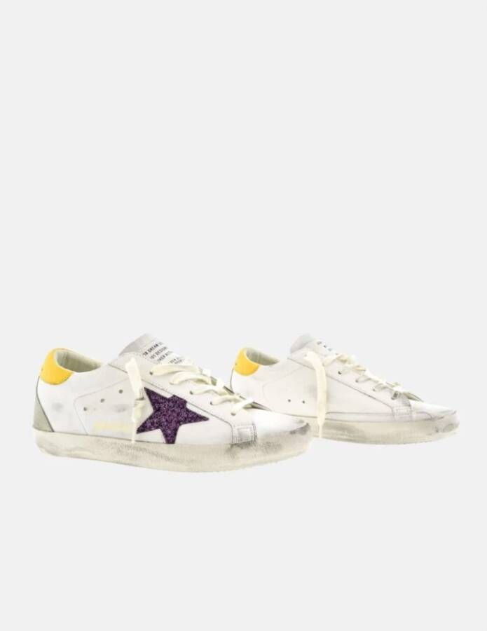 Golden Goose Super-Star Bio-Based Glitter Sneakers White Dames