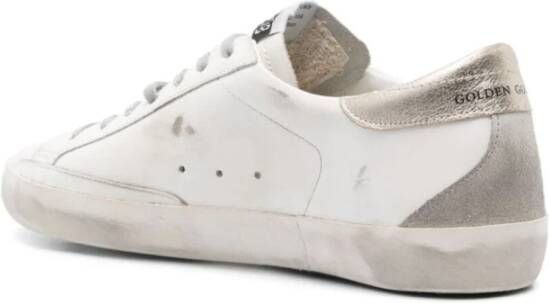 Golden Goose Super Star Leren Sneakers met Gelamineerde Hiel White Heren