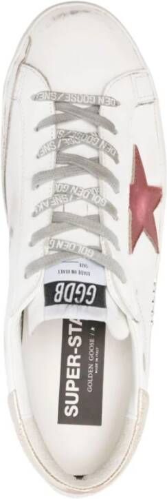 Golden Goose Super Star Leren Sneakers met Gelamineerde Hiel White Heren