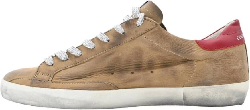 Golden Goose Superstar Camel Silver Star Sneakers Brown Dames