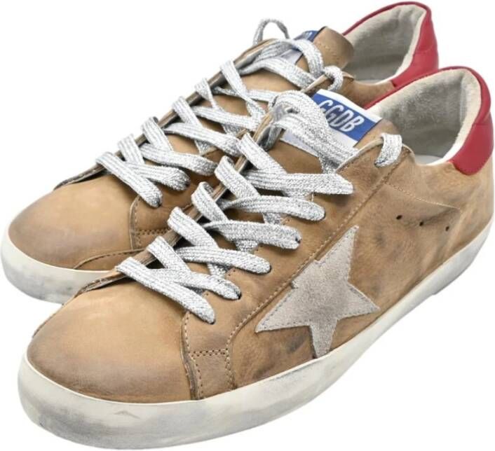 Golden Goose Superstar Camel Silver Star Sneakers Brown Dames