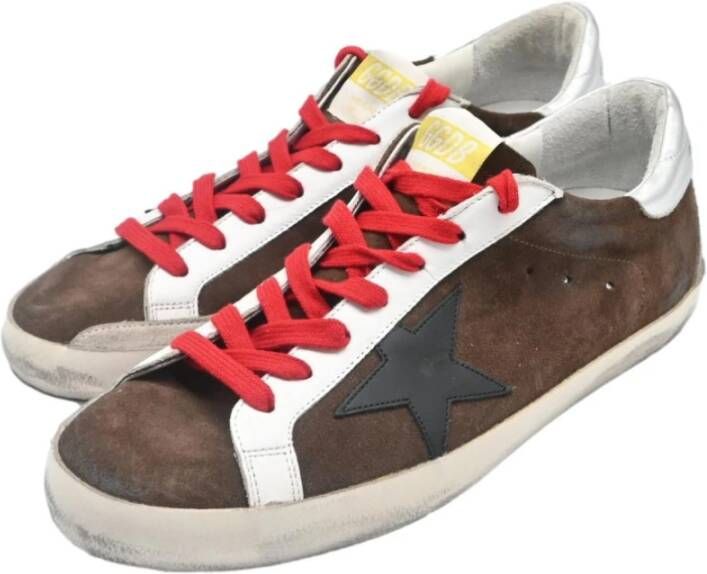 Golden Goose Superstar Dark Brown White Sneakers Brown Heren