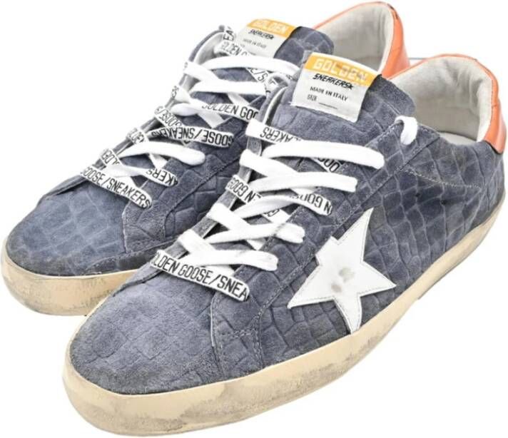 Golden Goose Superstar Grey White Orange Sneakers Gray Heren