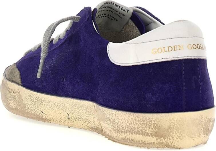 Golden Goose Superstar Suède en Leren Sneakers Blue Heren