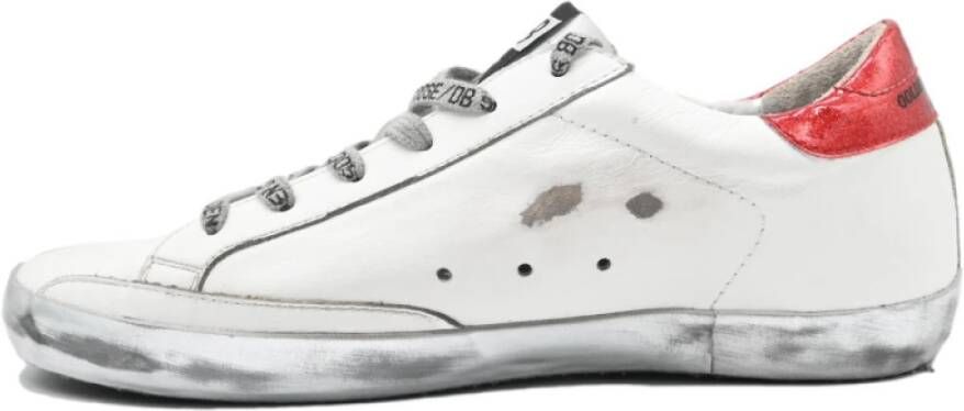 Golden Goose Superstar White and Red Sneakers White Dames