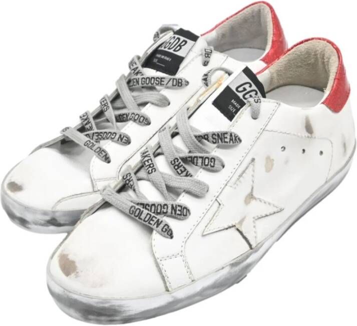 Golden Goose Superstar White and Red Sneakers White Dames