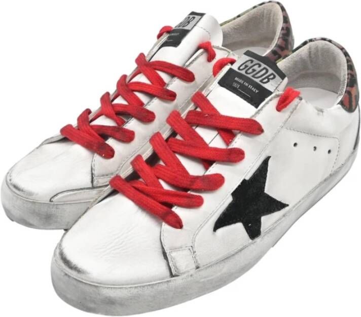 Golden Goose Superstar White Black Star Multicolor Leopard Sneakers White Dames