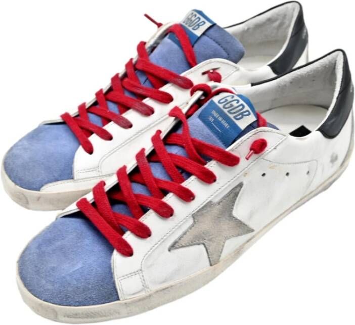 Golden Goose Superstar White Blue Sneakers White Heren