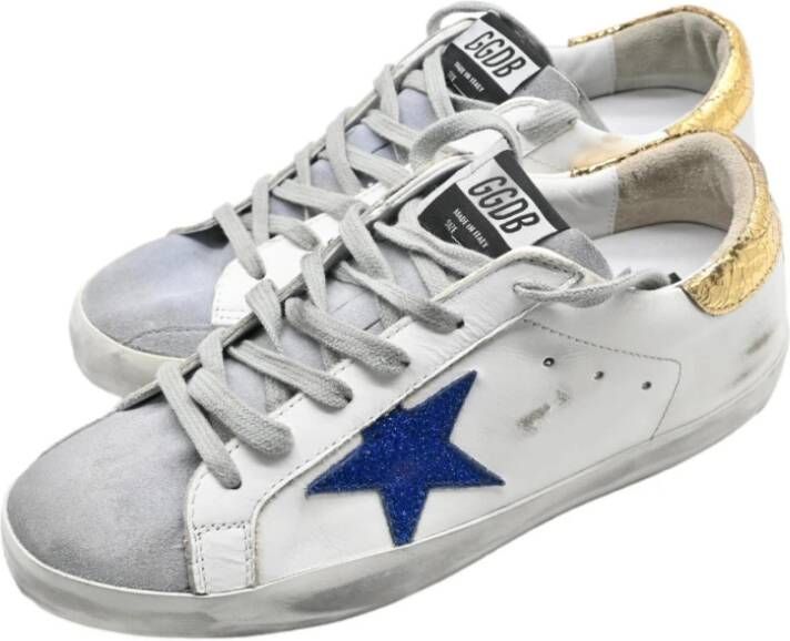 Golden Goose Superstar White Blue Star Sneakers White Dames