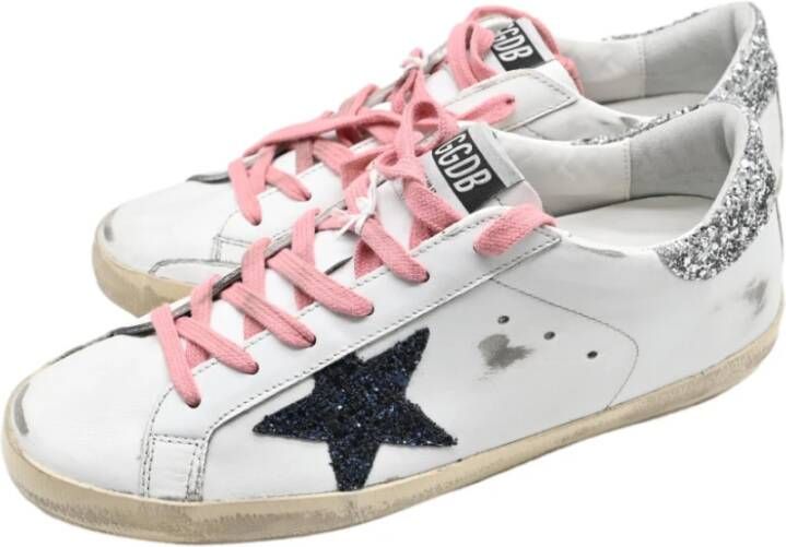 Golden Goose Superstar White Dark Blue Silver Sneakers White Dames