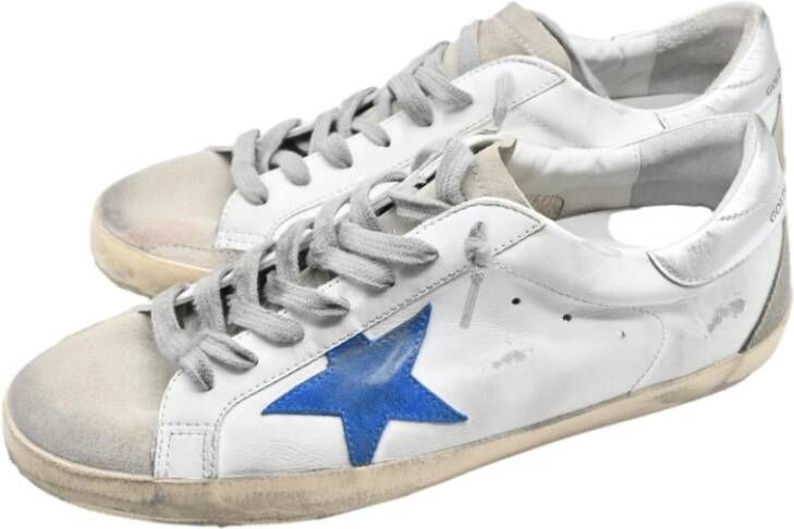 Golden Goose Superstar White Electric Blue Ice Silver Sneakers White Heren