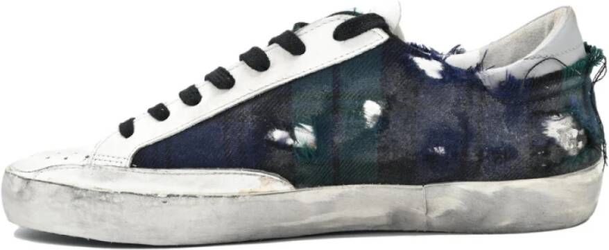 Golden Goose Superstar White Green Scottish Jeans Sneakers Multicolor Dames