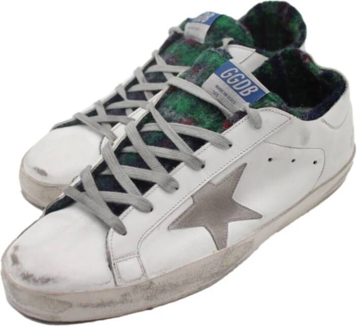 Golden Goose Superstar White Green Shearling Sneakers White Dames