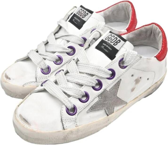 Golden Goose Superstar White Grey Star Red Sneakers White Dames