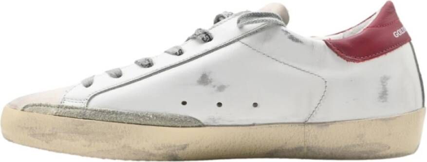 Golden Goose Superstar White Silver Red Sneakers White Dames