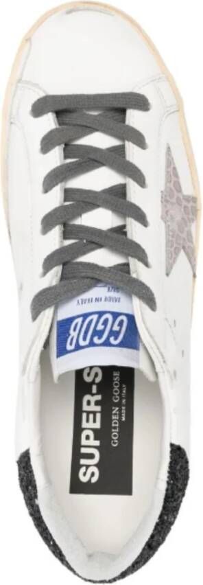 Golden Goose Superstar Witte Leren Sneakers met Glitter White Heren